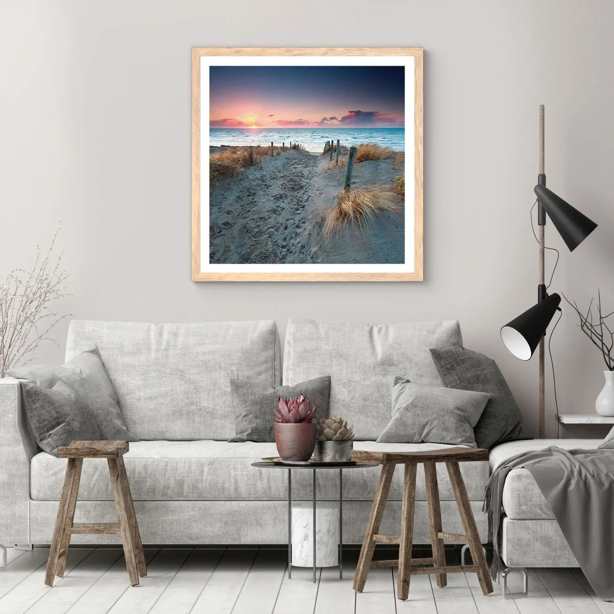 Poster în ramă de stejar deschis - Ai revărsat un curcubeu cu splendoare radiantă... - 50x50 cm