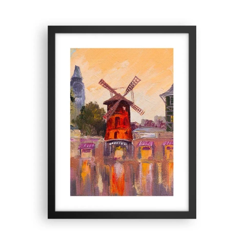 Poster în ramă neagră - Icoane pariziene - Moulin Rouge - 30x40 cm