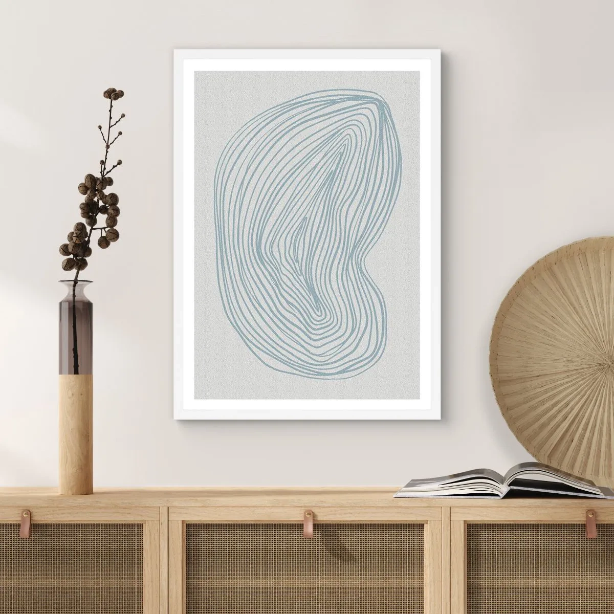 Poster în ramă albă - Zâmbet de picături - 50x70 cm