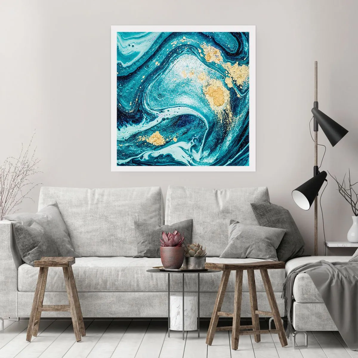 Poster - Vârtej albastru - 60x60 cm