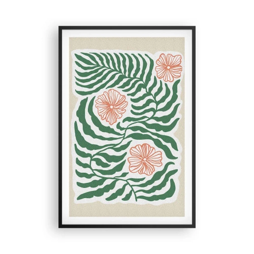 Poster în ramă neagră - Înflorite în verde - 61x91 cm