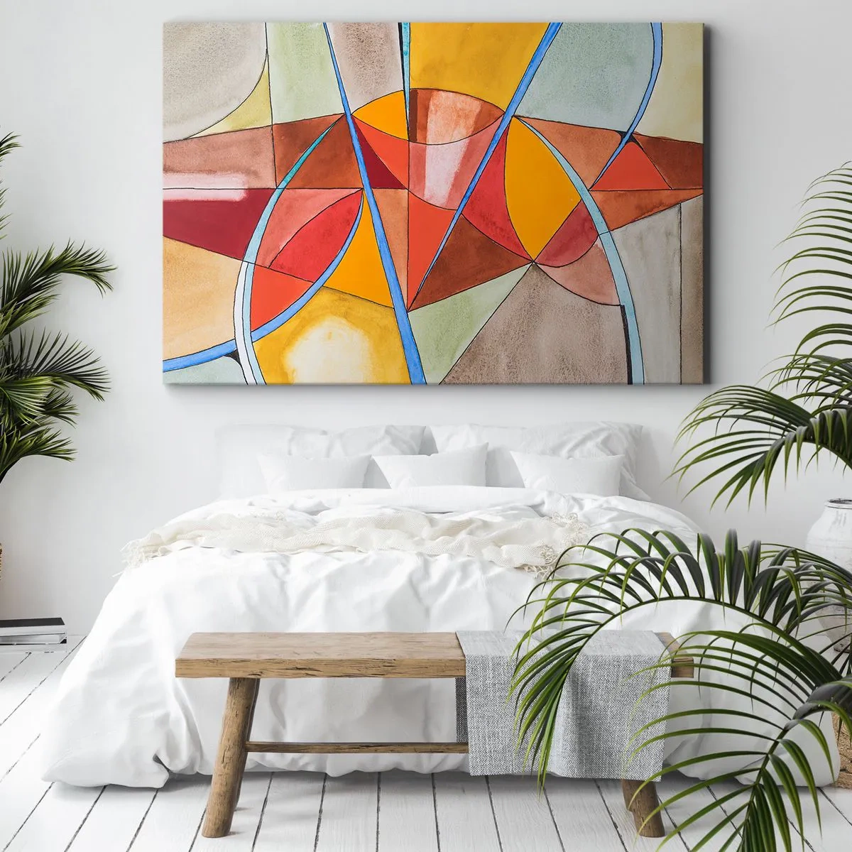 Tablou pe pânză Canvas - O compoziție abstractă în culori geometrice vii. - 70x50cm - Carusel, carusel de vise - Decorațiune modernă pentru perete pentru living și dormitor ARTTOR