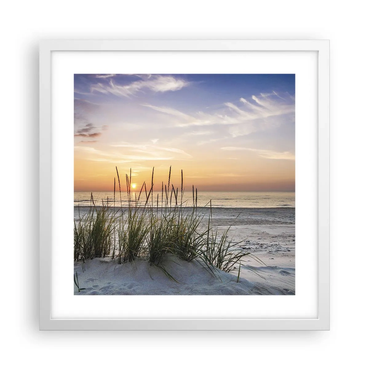 Poster în ramă albă - Privește, gândește, simte - 40x40 cm