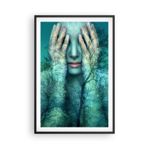 Poster în ramă neagră - Scufundată în albastru - 61x91 cm