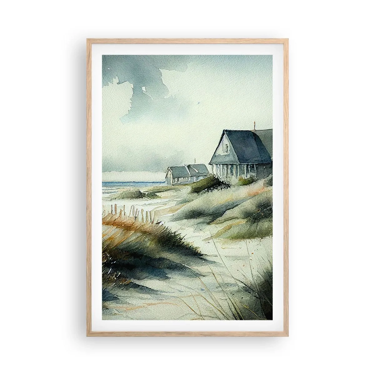 Poster în ramă de stejar deschis - Departe de agitație - 61x91 cm