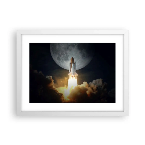 Poster în ramă albă - Începutul unei aventuri nepământene - 40x30 cm