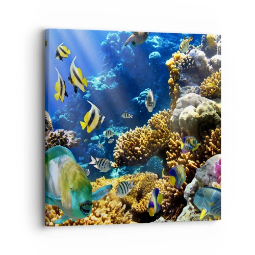 Tablou pe pânză - Trafic intens pe traseul de vacanță - 30x30 cm