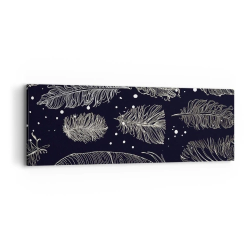 Tablou pe pânză - Dantelă cu pene - 90x30 cm