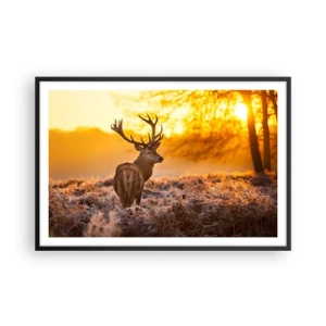 Poster în ramă neagră - Regele pădurii de toamnă - 91x61 cm