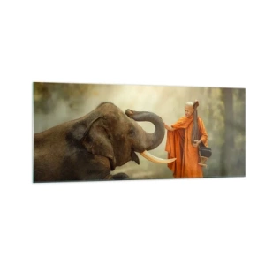 Tablou pe sticlă - Întâlnire în călătorie - 100x40 cm