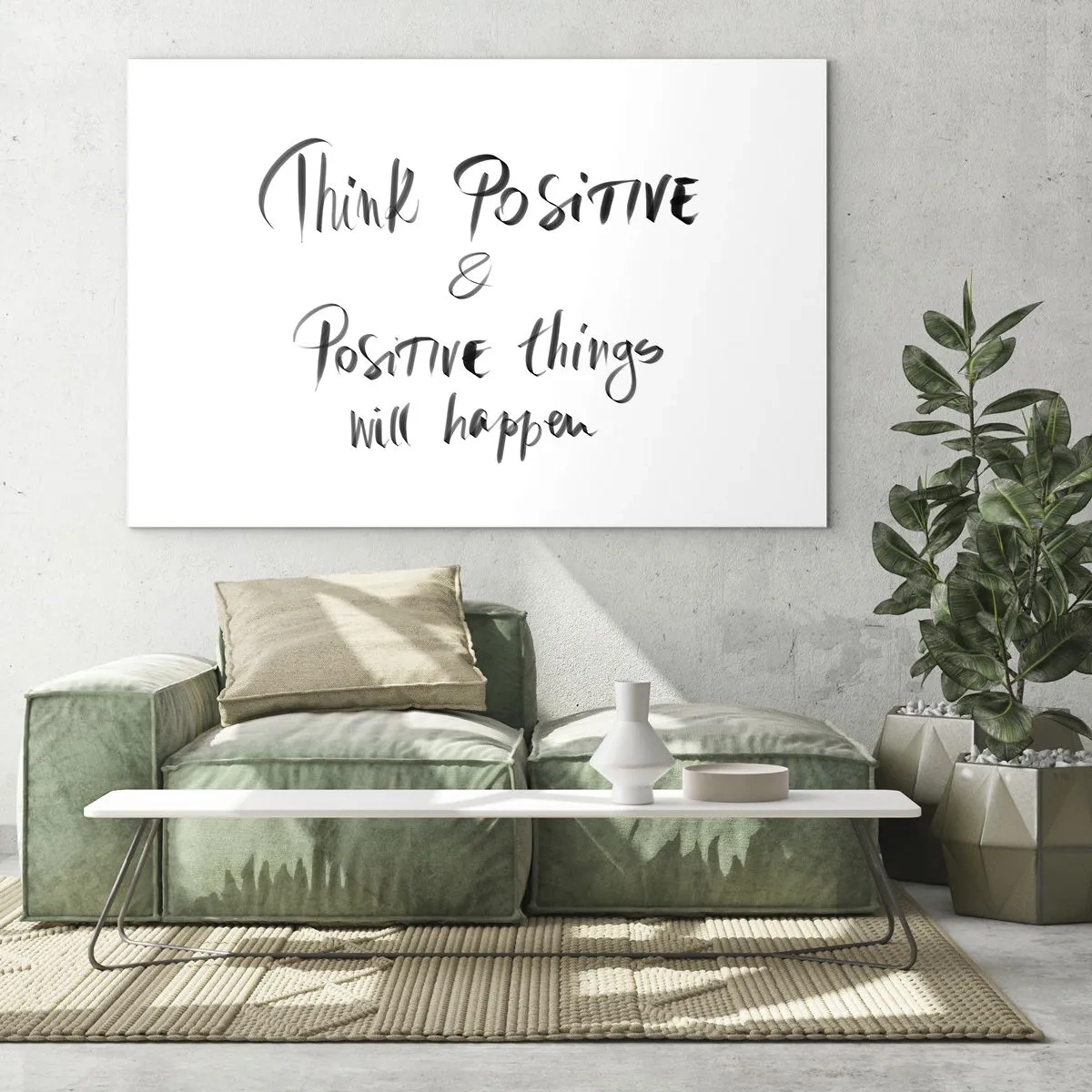 Tablou pe sticlă - O inscripție motivațională într-un stil minimalist - 70x50cm - Cum să trăim bine? - Decorațiune modernă pentru perete pentru living și dormitor ARTTOR
