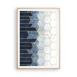 Poster în ramă de stejar deschis - Compoziție în ritm sincopat - 70x100 cm