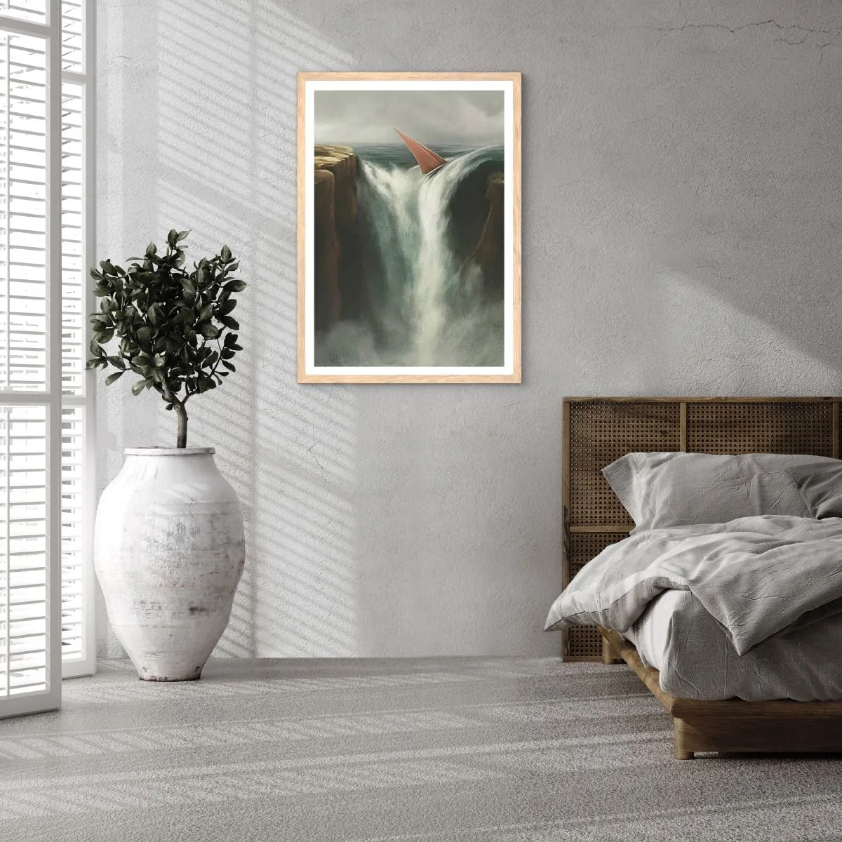 Poster în ramă de stejar deschis - Precauțiile vieții - 70x100 cm