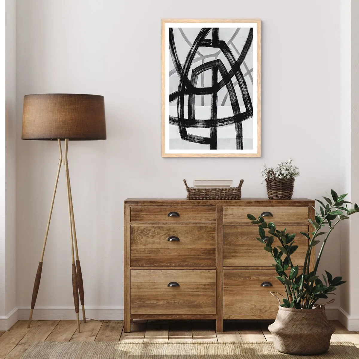 Poster în ramă de stejar deschis - Construind adâncimea - 61x91 cm