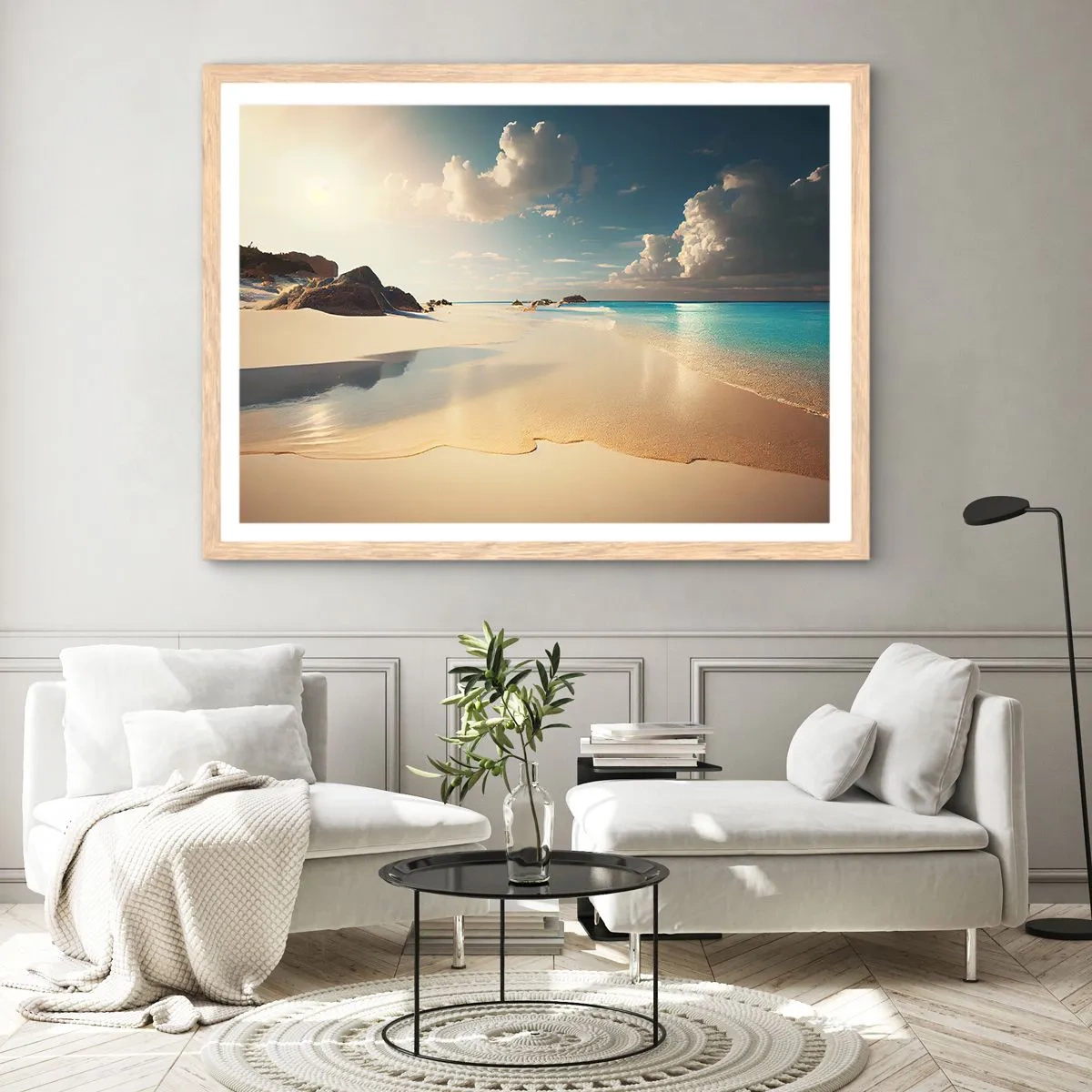 Poster în ramă de stejar deschis - O zi de vis - 100x70 cm