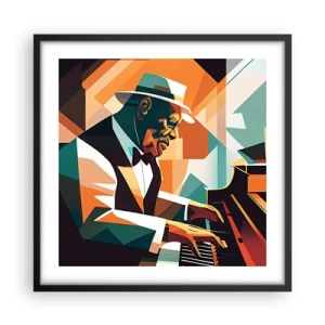 Poster în ramă neagră - Numai jazz - 50x50 cm