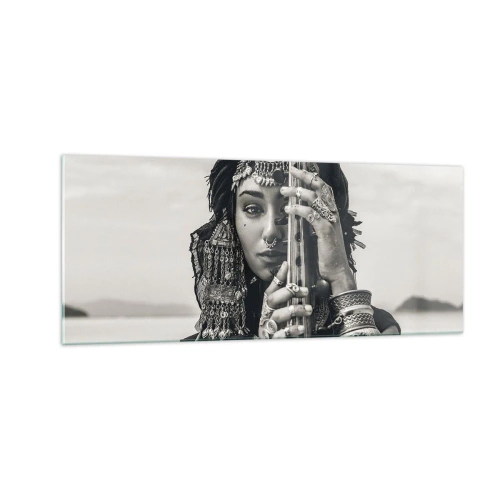Tablou pe sticlă - Muzica orientală în sine - 100x40 cm