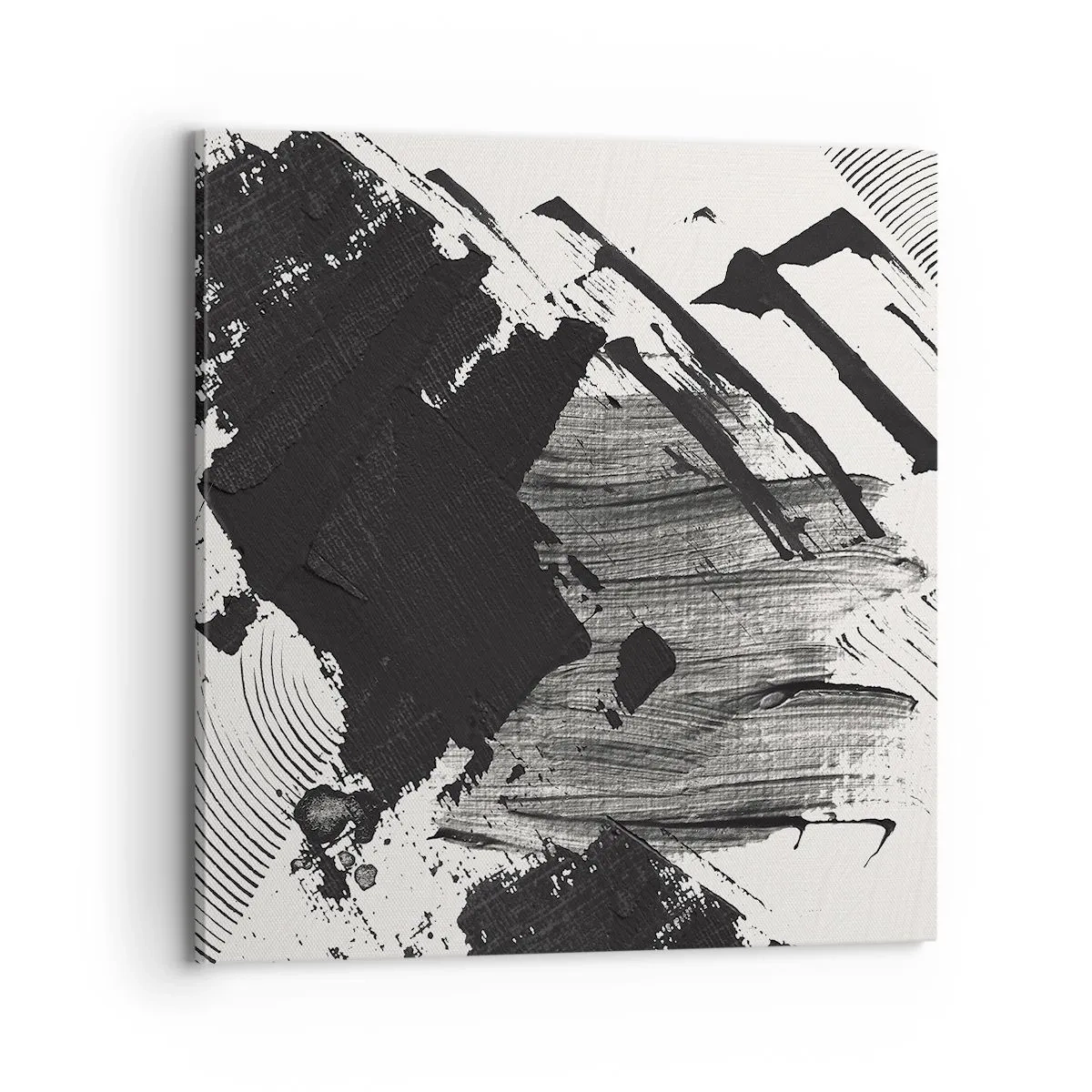 Tablou pe pânză - Abstracție - expresie de negru - 70x70 cm