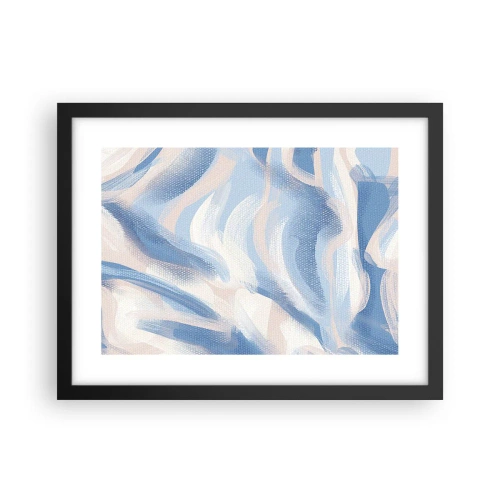 Poster în ramă neagră - Undele albastre - 40x30 cm