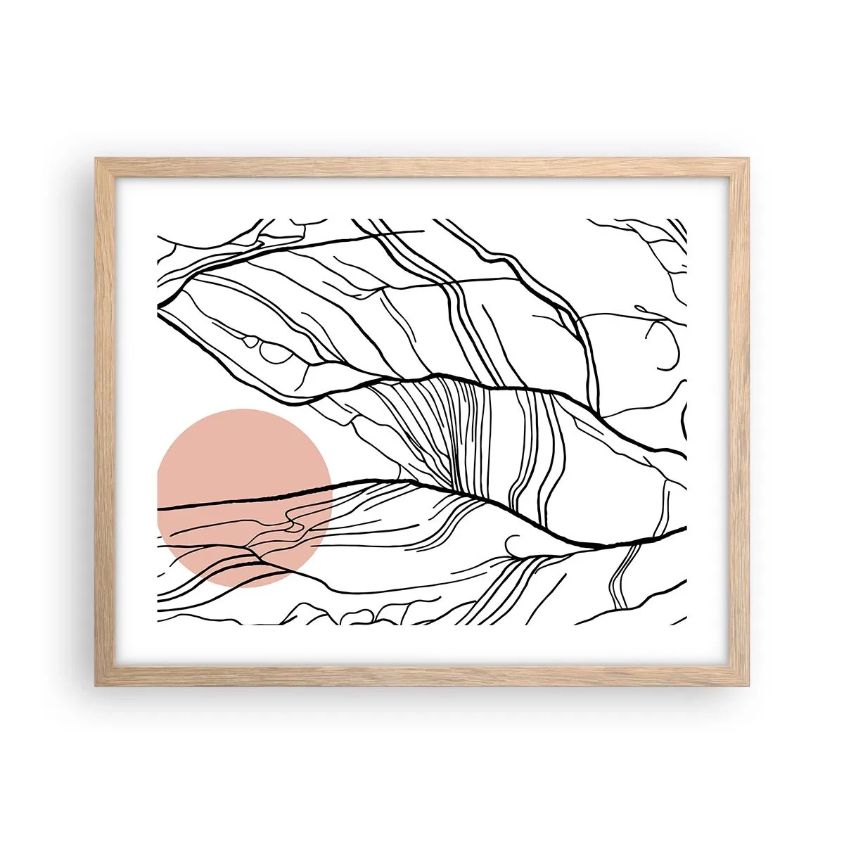 Poster în ramă de stejar deschis - Într-o rețea de crengi - 50x40 cm
