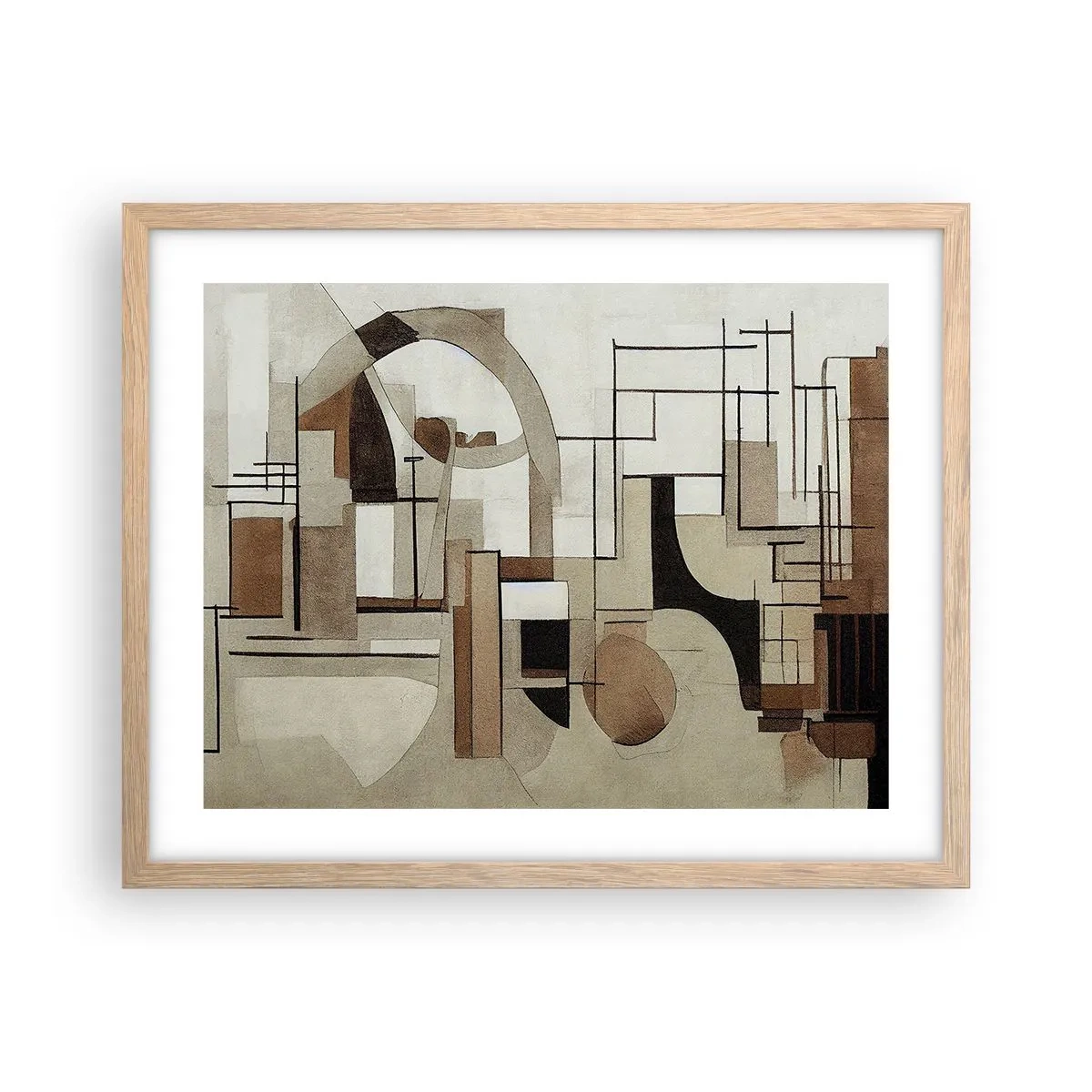 Poster în ramă de stejar deschis - Peisaj urban 2.0 - 50x40 cm