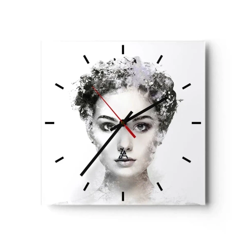 Ceas de perete - Ceas pe sticlă - Un portret extrem de elegant - 30x30 cm
