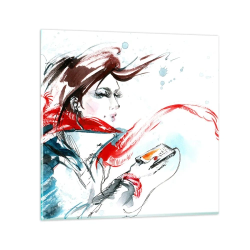 Tablou pe sticlă - Ceva cântă în mine - 60x60 cm