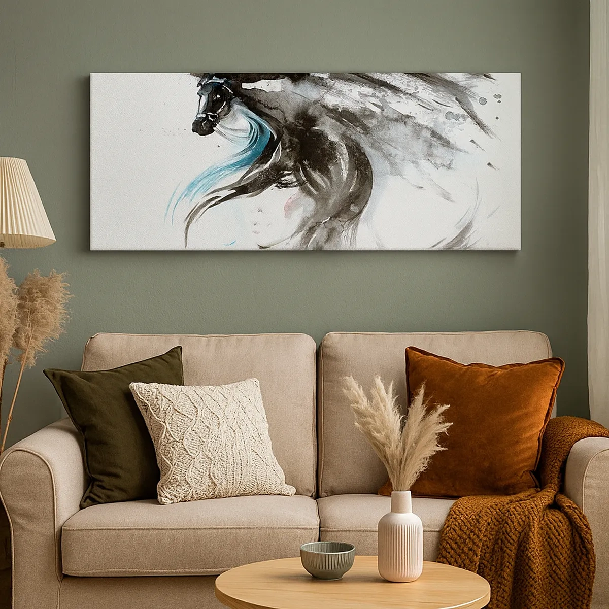 Tablou pe pânză - Galopul Prințului Negru - 30x30 cm