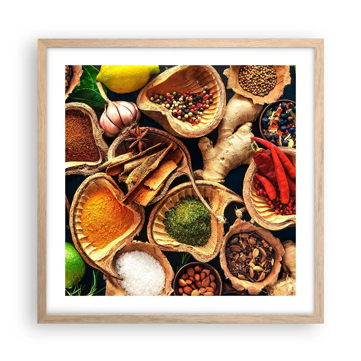 Poster în ramă de stejar deschis - Ia ce vrei - 50x50 cm