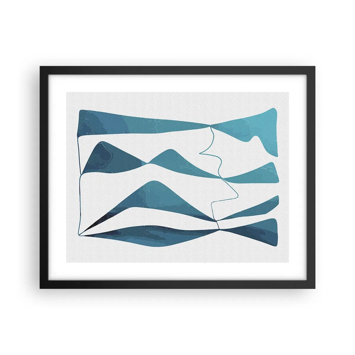 Poster în ramă neagră - Abstracție: relație turcoaz - 50x40 cm