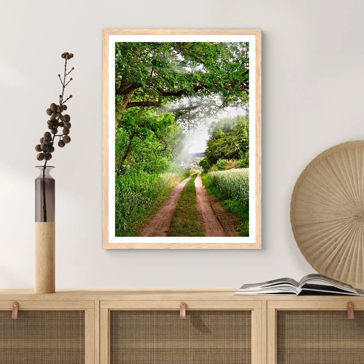 Poster în ramă de stejar deschis - Et in Arcadia ego - 50x70 cm