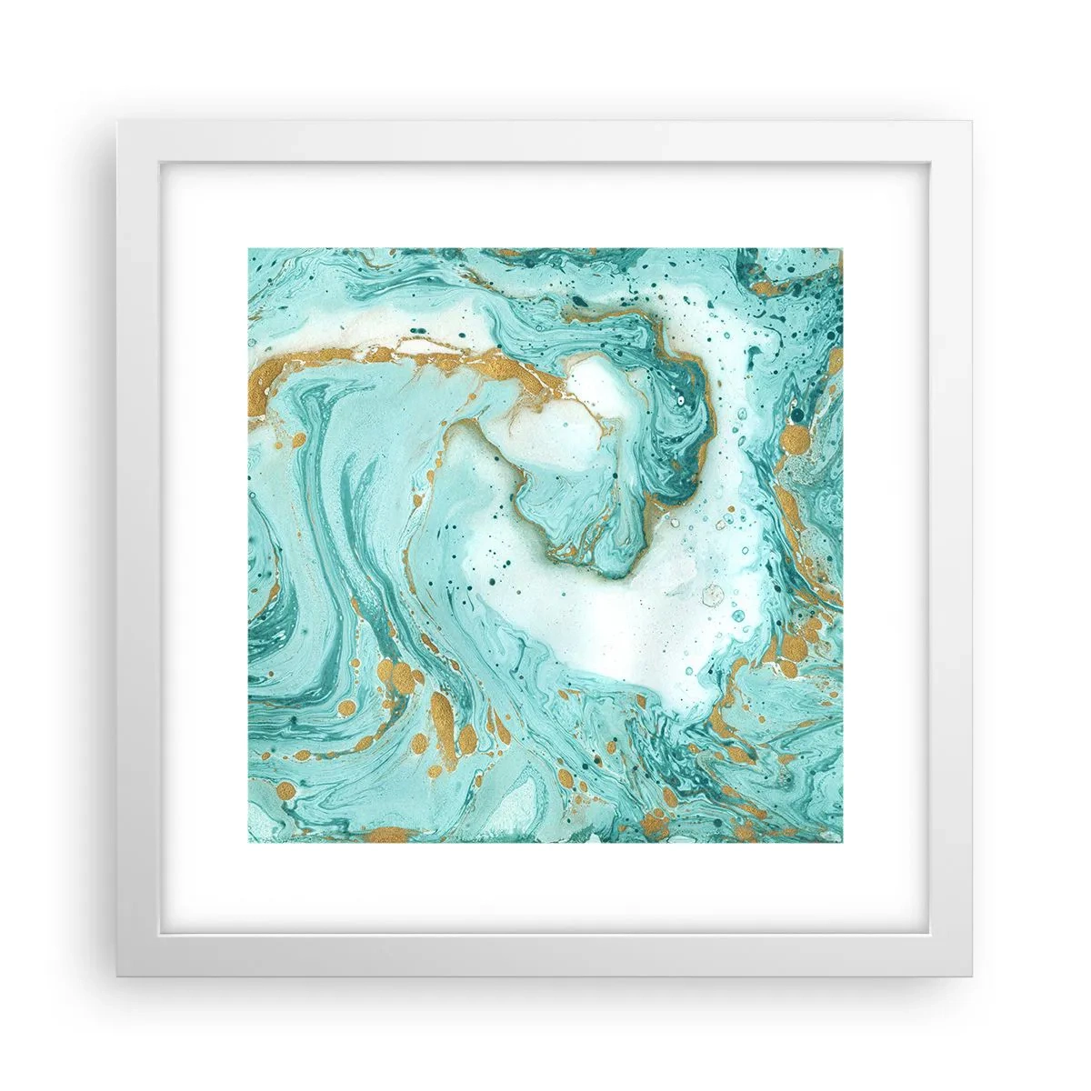 Poster în ramă albă - Sub marele val al perioadei Edo - 30x30 cm