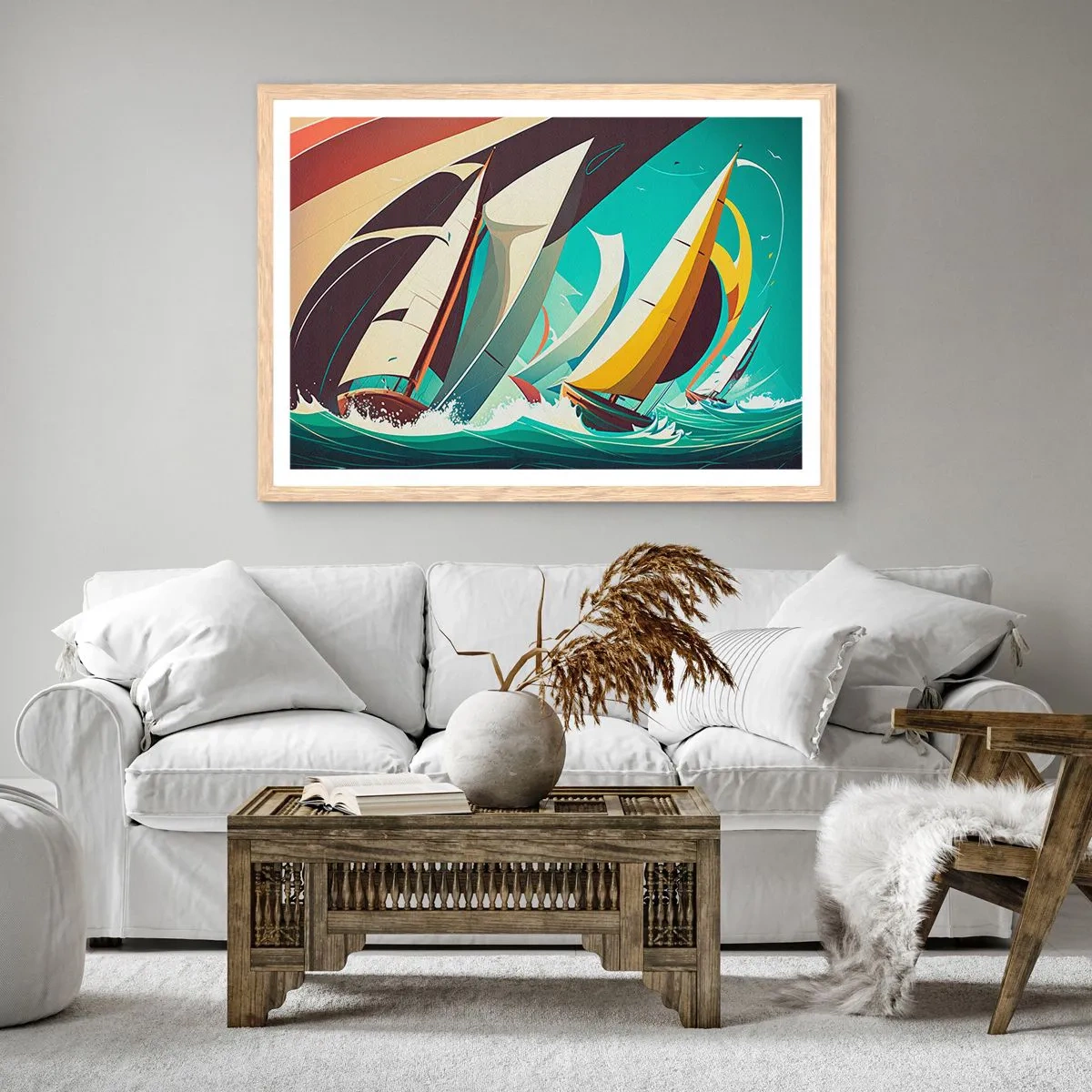 Poster în ramă de stejar deschis - Voinici și învingători - 50x40 cm