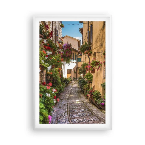 Poster în ramă albă - Străduță italiană - 61x91 cm