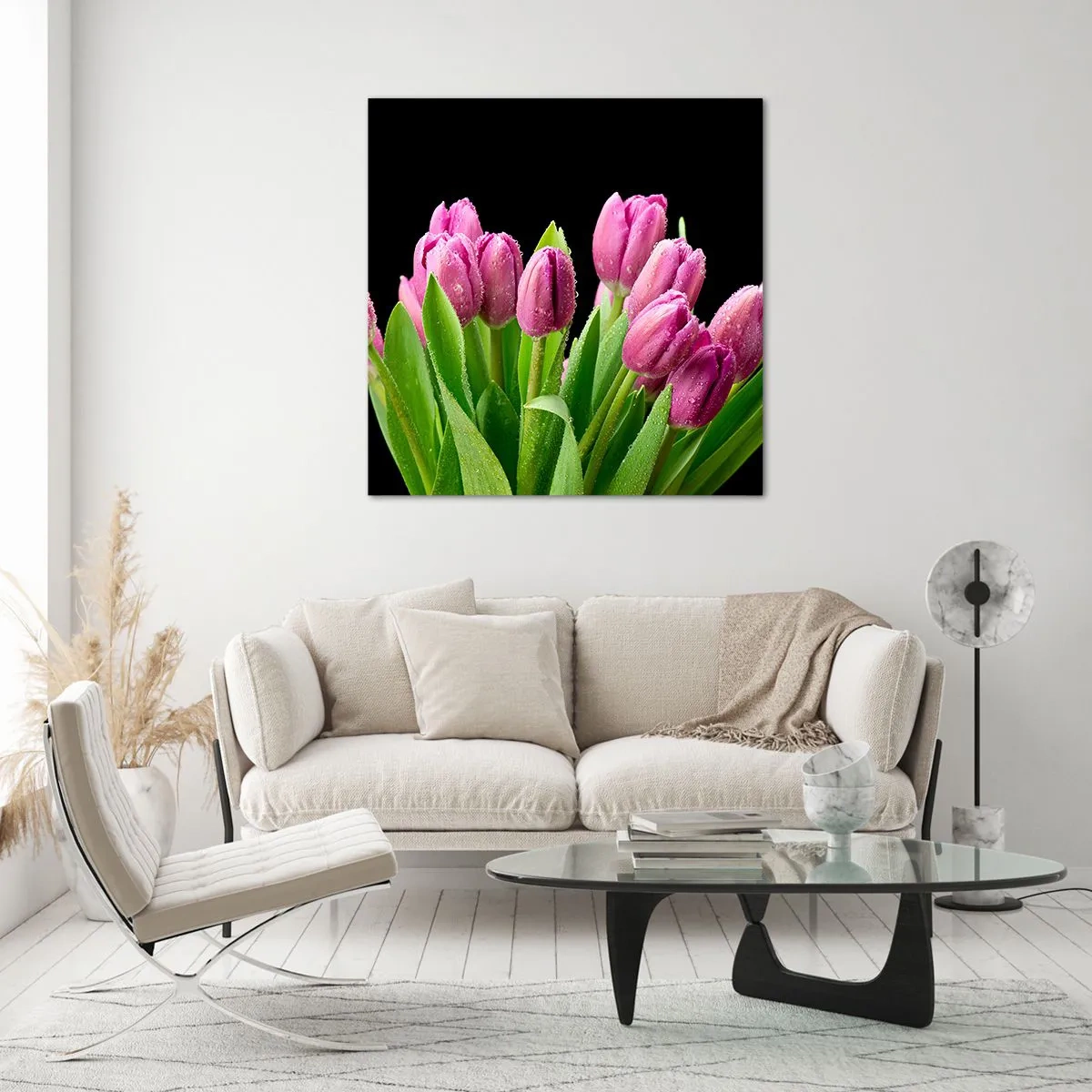 Tablou pe sticlă - Bucurie de liliac de primăvară - 30x30 cm