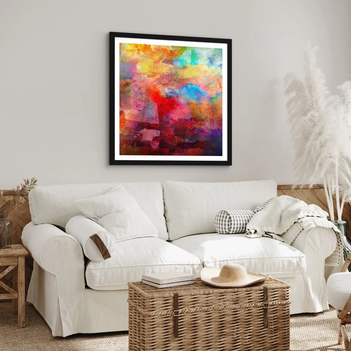 Poster în ramă neagră - O privire în interiorul curcubeului - 30x30 cm