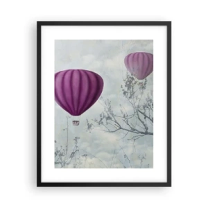 Poster în ramă neagră - Ca niște nave pe cer - 40x50 cm