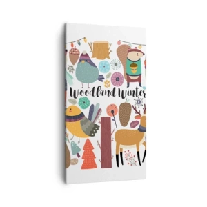 Tablou pe pânză - Un Crăciun de basm în pădure - 45x80 cm