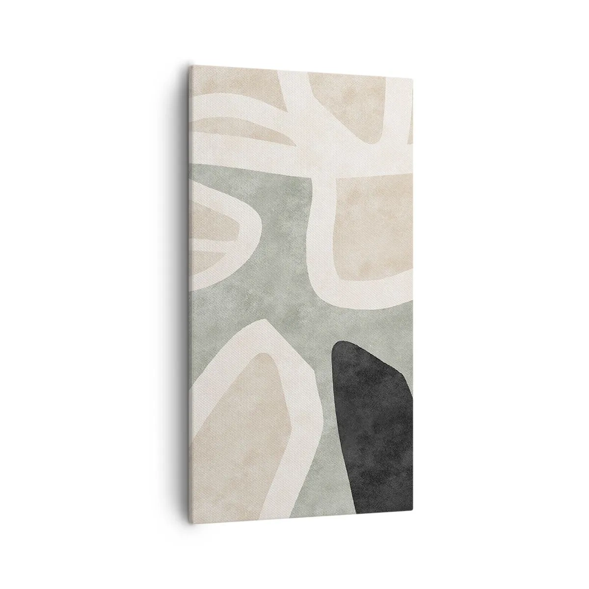 Tablou pe pânză - Compoziție cu motiv negru - 55x100 cm