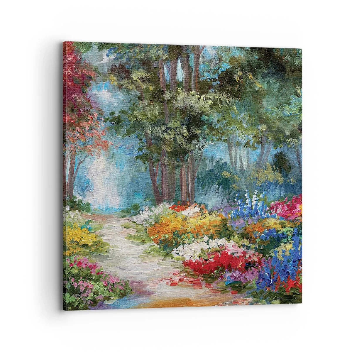Tablou pe pânză - Grădină de pădure, pădure de flori - 70x70 cm