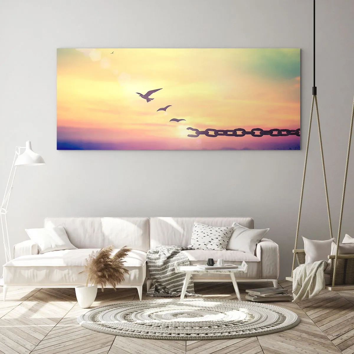 Tablou pe sticlă - Victoria libertății - 120x50 cm