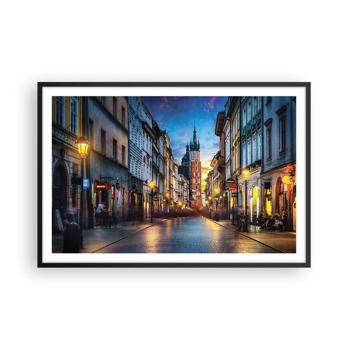 Poster în ramă neagră - Farmecul Cracoviei - 91x61 cm