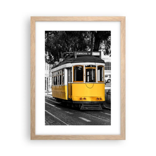 Poster în ramă de stejar deschis - Sună fado în fundal - 30x40 cm