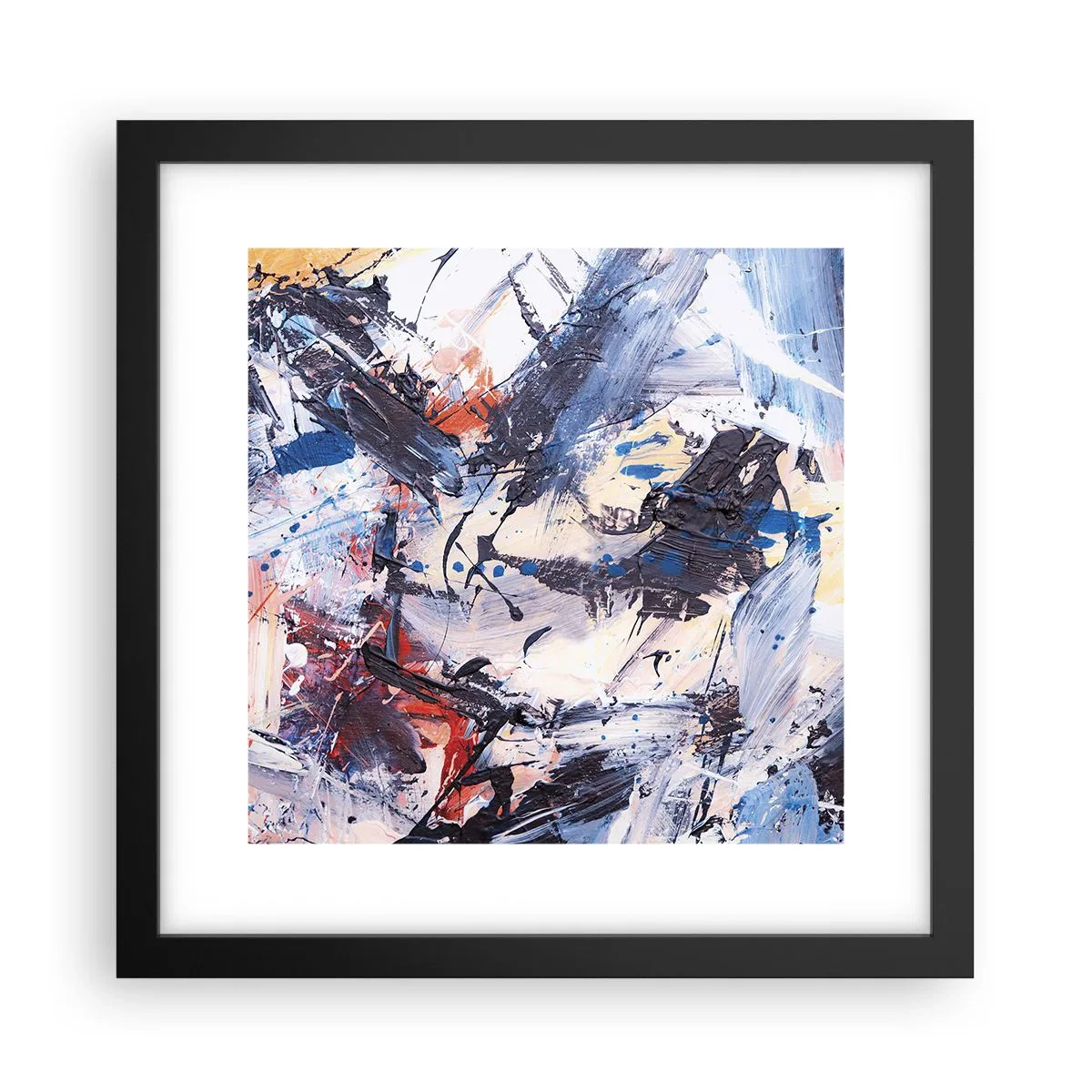 Poster în ramă neagră - Dansul nebun al abstracției - 30x30 cm