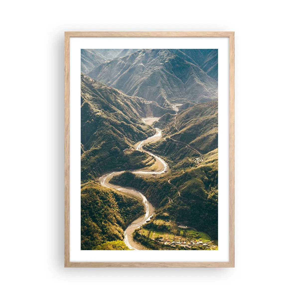 Poster în ramă de stejar deschis - Direct din inima munților - 50x70 cm