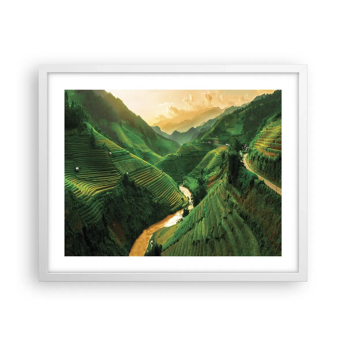 Poster în ramă albă - Valea vietnameză - 50x40 cm