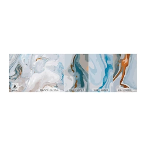 Mostră tapet autocolant Deluxe Sticker - Albul ridicat - Abstracția, Bucată, Model modern - 100x30 cm