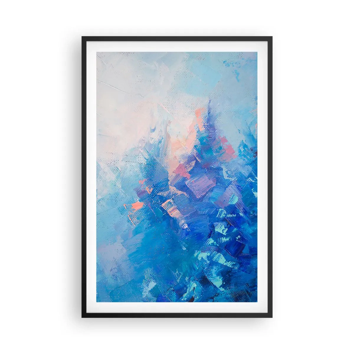 Poster în ramă neagră - Abstracție de iarnă - 61x91 cm