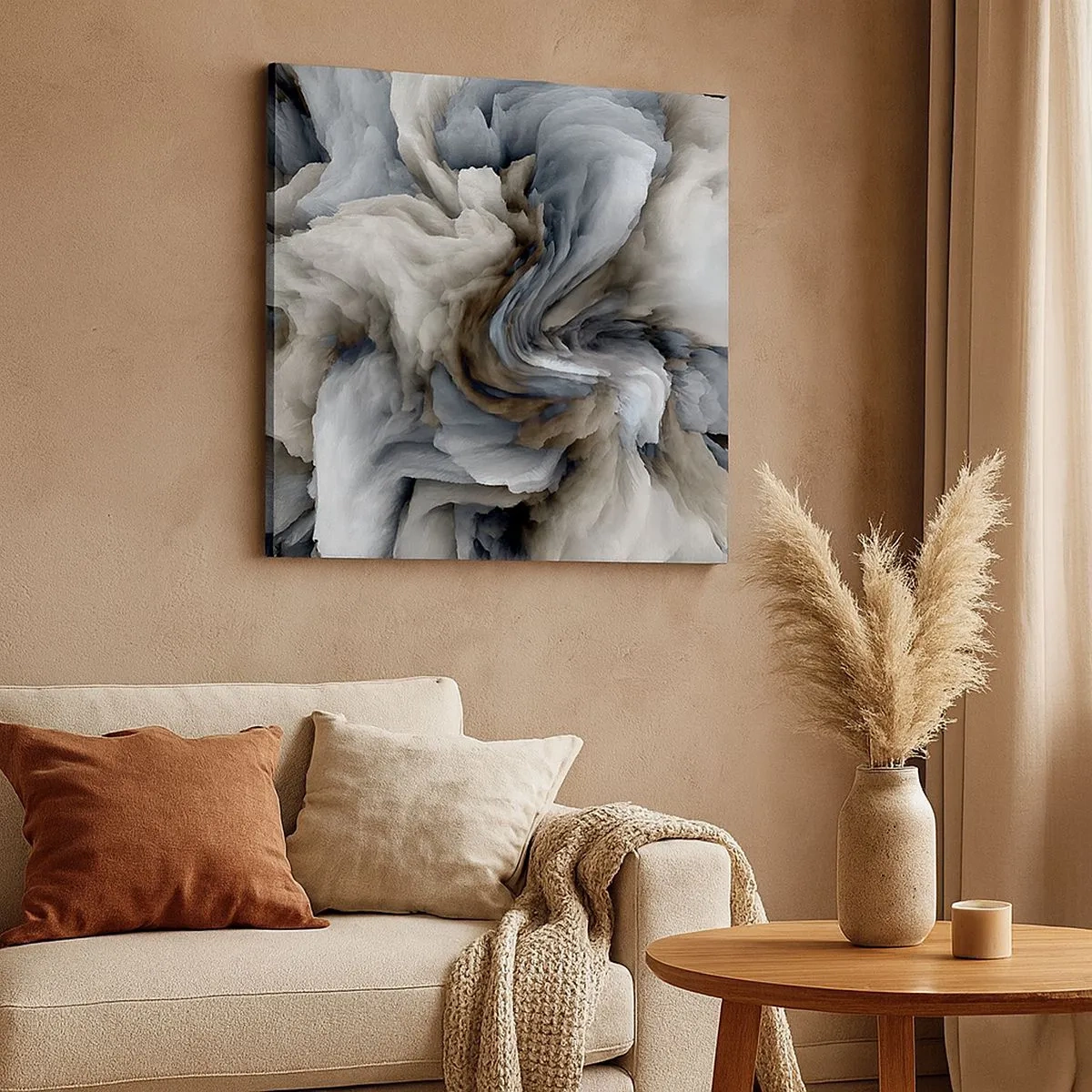 Tablou pe pânză - Piatră și floare - 30x30 cm