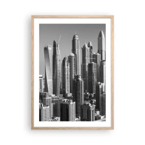 Poster în ramă de stejar deschis - Orașul de deasupra deșertului - 50x70 cm